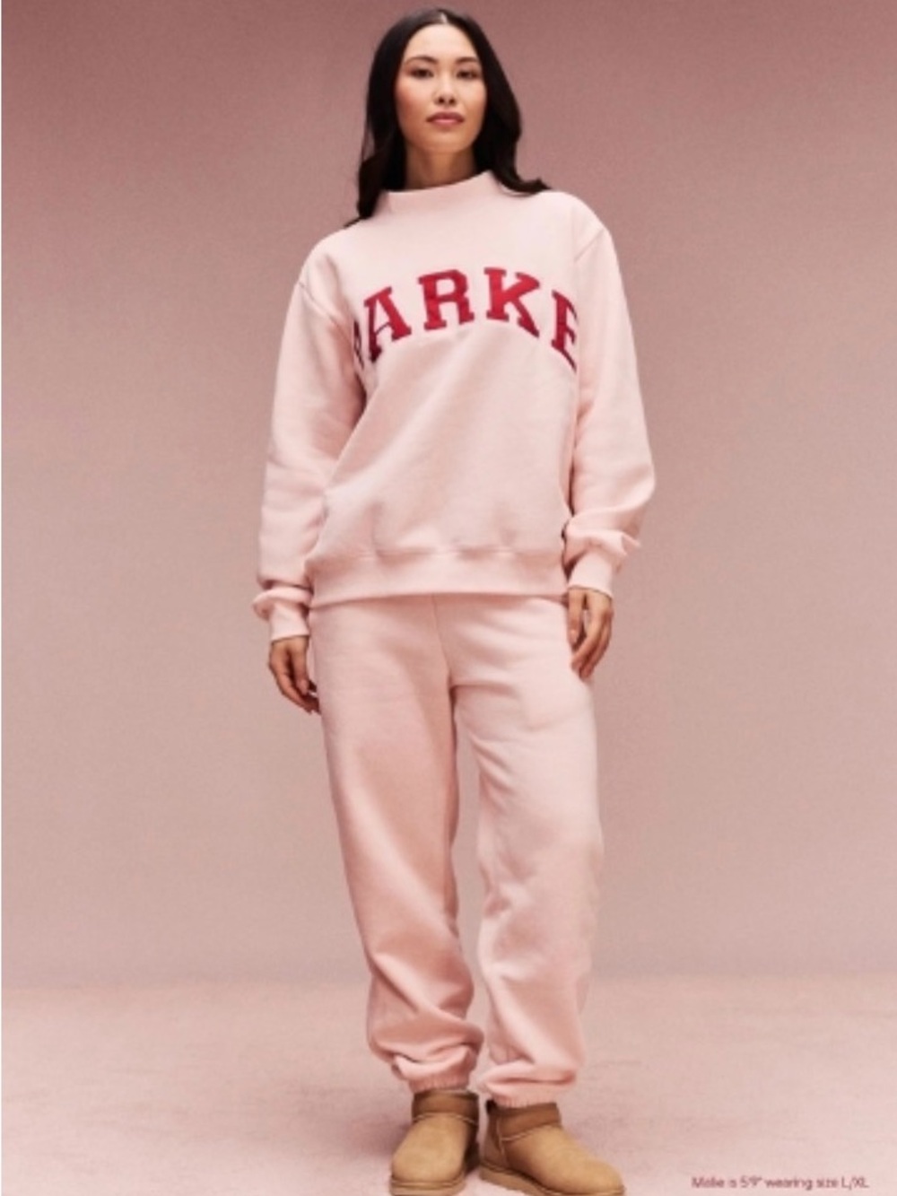 NEW PARKE Pink Fleece Mockneck Sweatshirt - Picture 2 of 9